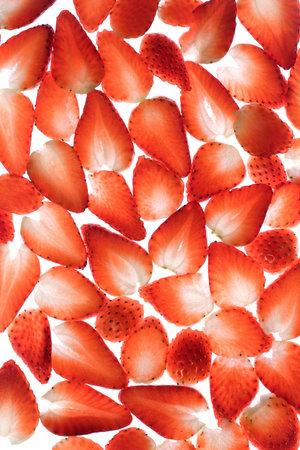 strawberry slicesの写真素材