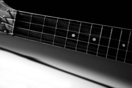 ukulele, string instrument. black and white photographyの写真素材