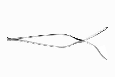 fork and reflection, two imagesの写真素材