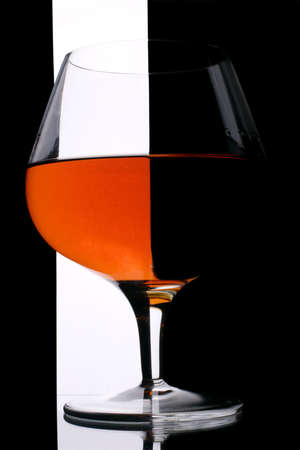 brandy glass with symmetrical patterningの写真素材