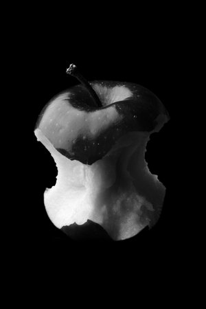 freshly eaten succulent apple, healthy optionsの写真素材