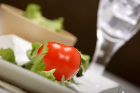 freshly prepared saladの写真素材