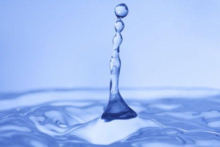 water droplet rebounding on the surface