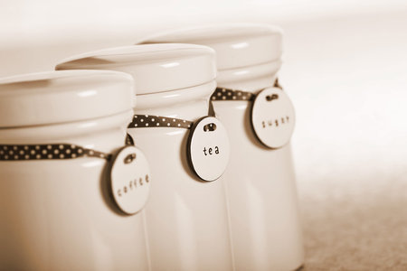 Tea,coffee and sugar caddies
