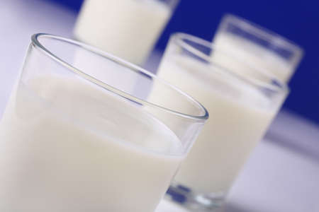 fresh glasses of milkの写真素材