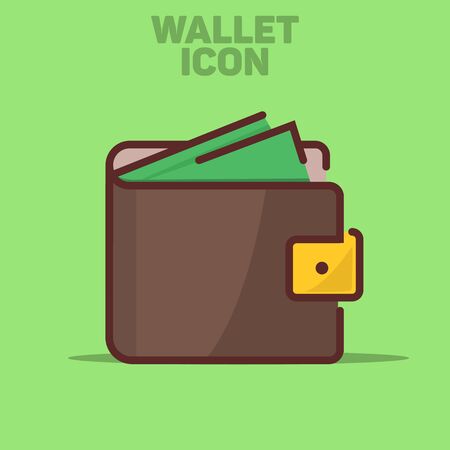 Isolated Wallet Icon Vector Illustration Green Backgroundのイラスト素材