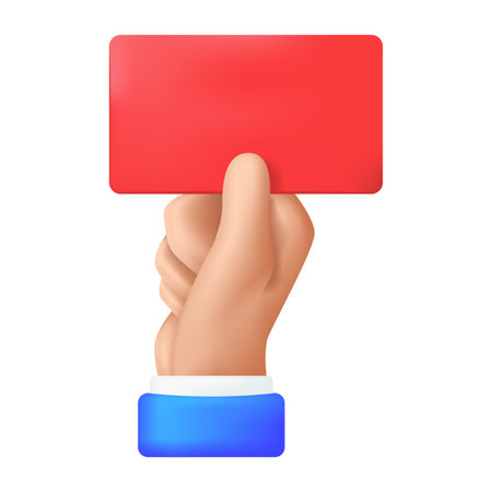 Hand Holding Business Card 3D Vector Illustrationのイラスト素材