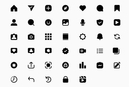 User interface Solid Icon set, Ui icons kidのイラスト素材