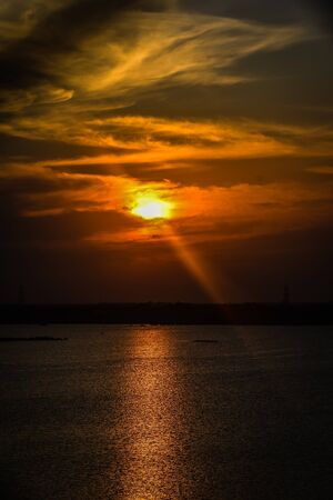 Beautiful sunset above the seaの写真素材