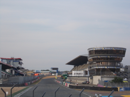 Control tower at the Le Mans almost empty circuitのeditorial素材