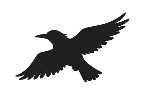 Flying Bird Silhouette Iconのイラスト素材