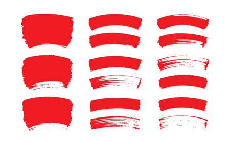 Abstract Red Brush Stroke Setのイラスト素材