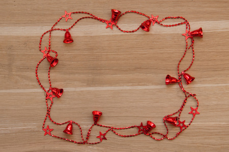 New Year's toys on a light wooden tableの写真素材