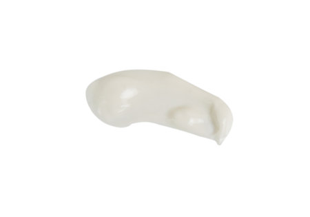 Sour cream or sauce smeared on a white background.の写真素材