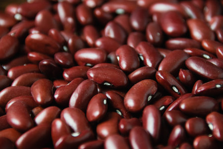 Shallow red beans macro, flatlay