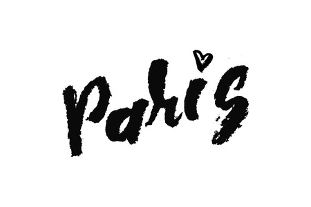 The custom hand lettering poster for your design. Creative typography. Hand drawn greeting card with text Paris, New York City, Rome, Amsterdam. Tourism and travel.のイラスト素材