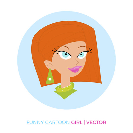 Smiling Girl cartoon funのイラスト素材