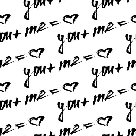 Vector calligraphy. Hand drawn lettering poster. Romantic theme.のイラスト素材