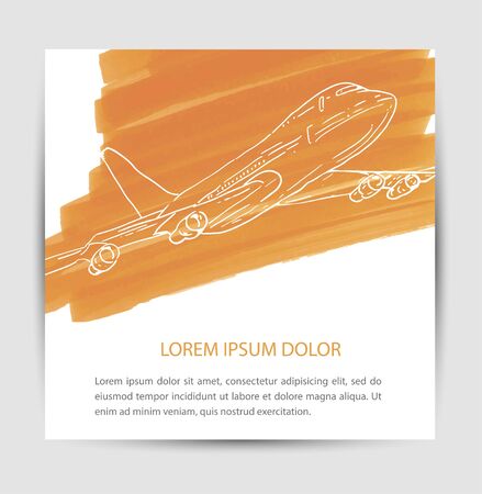 Card design with plane vector iconのイラスト素材