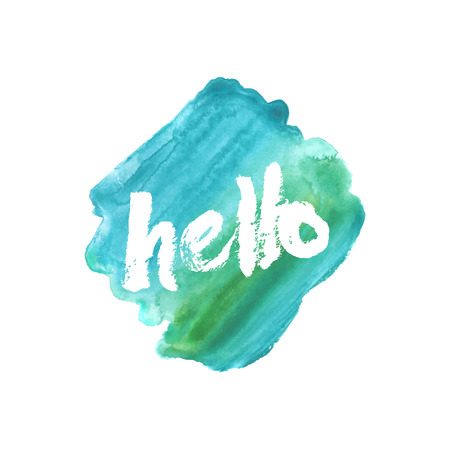 Hello. The hand drawn letters. Lettering and typographic design.のイラスト素材