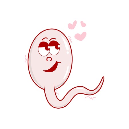 Fun sperm icon. Fun characterのイラスト素材