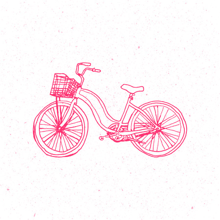 Cute Pink Bicycle isolated on white background. See also vector versionのイラスト素材