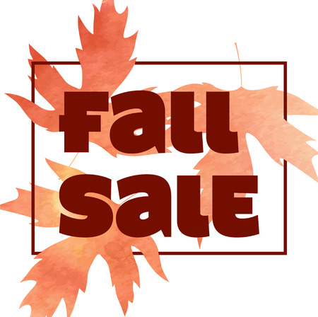 Autumn seasonal sale banner design. Fall leaf. Vector illustrationのイラスト素材