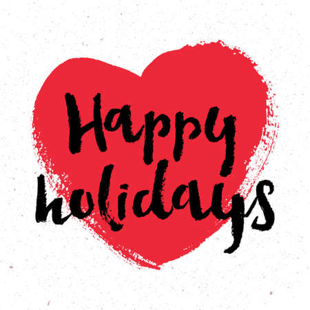 Happy Holidays lettering. vector illustration for holiday design, party poster, greeting card, banner or invitation.のイラスト素材