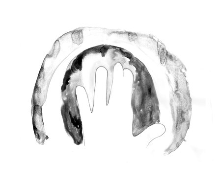 Print of hand of child, cute skin texture pattern, grunge illustrationの写真素材