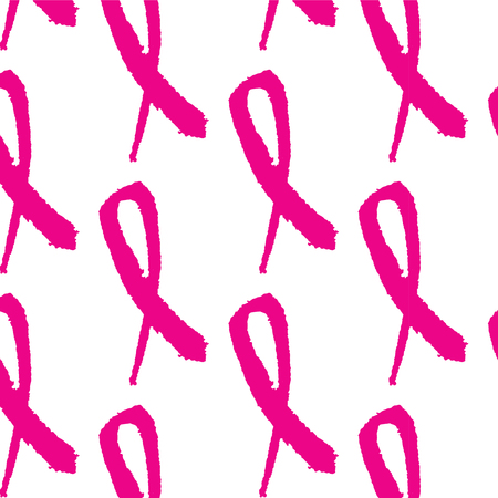 Breast cancer awareness pink ribbon background, vector illustrationのイラスト素材
