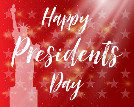 Happy Presidents Day. Festive banner with american flag and text. Vector illustrationのイラスト素材