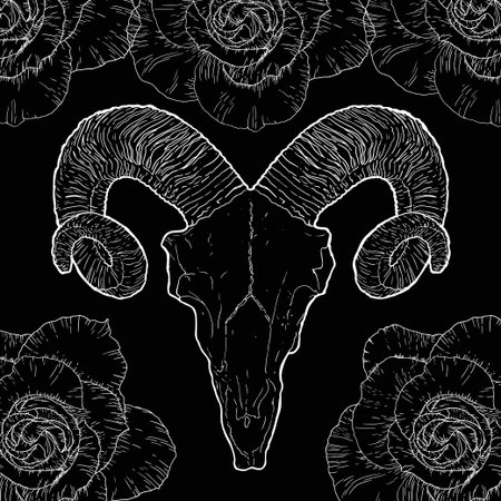 Tattoo design, mystic symbol. New school dotwork. Boho design. Print, posters, t-shirts and textilesのイラスト素材