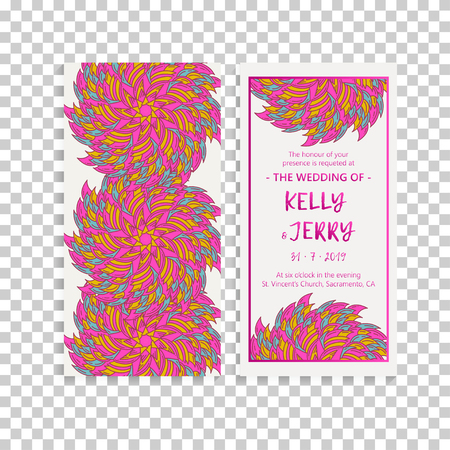 Vintage template design layout for Wedding invitation. Wedding invitation, thank you card, save the date cards, baby shower.のイラスト素材
