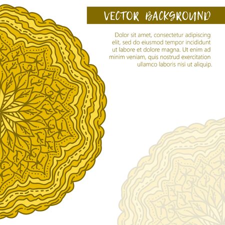 Round flower ornament. Decorative vintage print. Luxury floral weave pattern.のイラスト素材