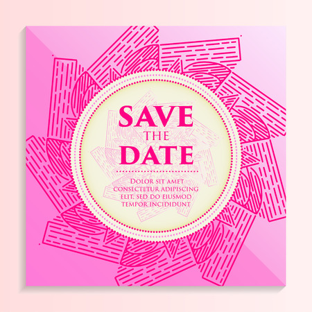 Vintage template design layout for Wedding invitation. Wedding invitation, thank you card, save the date cards, baby shower.のイラスト素材