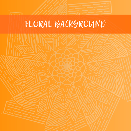 Oriental pattern, vector illustration on orange background.のイラスト素材