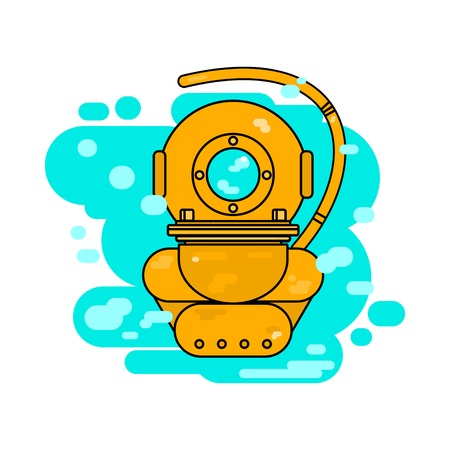 Vector diving flat helmet signのイラスト素材