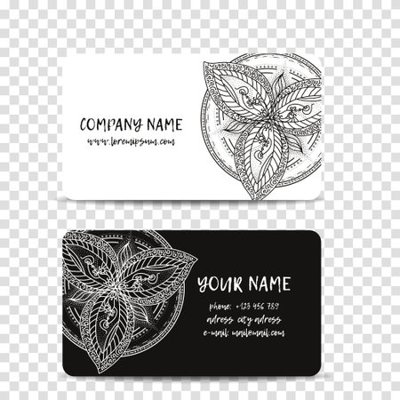 Vintage decorative elements. Business Cards. Ornamental floral. Oriental pattern, vector illustration. Islam, Arabic Indian turkishのイラスト素材