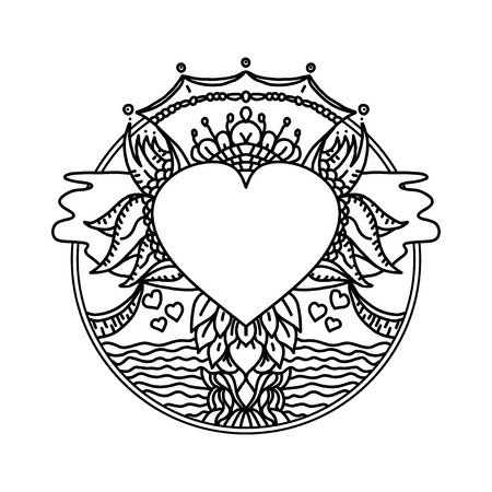 Vector ornamental ethnic art hand drawn illustration.のイラスト素材