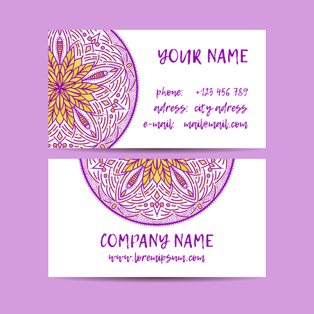 Vintage decorative elements. Business Cards. Ornamental floral. Oriental pattern, vector illustration. Islam, Arabic Indian turkishのイラスト素材