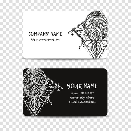 Vintage decorative elements. Business Cards. Ornamental floral. Oriental pattern, vector illustration. Islam, Arabic Indian turkishのイラスト素材