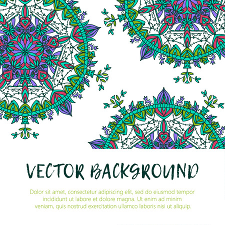 Round flower ornament. Decorative vintage print. Luxury floral weaveのイラスト素材