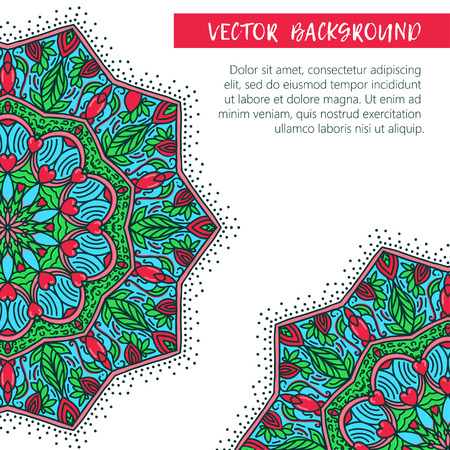 Round flower ornament. Decorative vintage print. Luxury floral weaveのイラスト素材