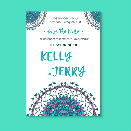 Vintage template design layout for Wedding invitation. Wedding invitation, thank you card, save the date cardsのイラスト素材