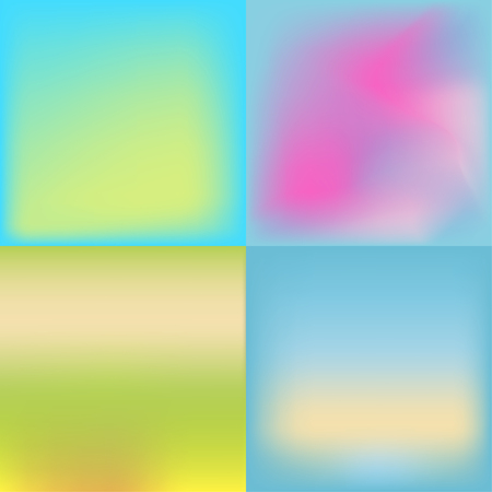 Set of 4 square blurred nature backgroundsのイラスト素材