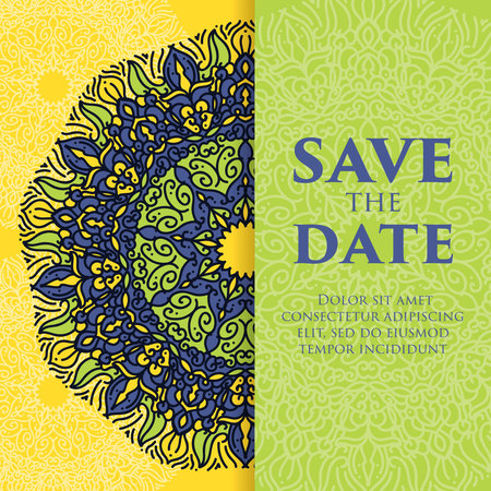 Vintage template design layout for Wedding invitation. Wedding invitation, save the date cards, baby shower.のイラスト素材