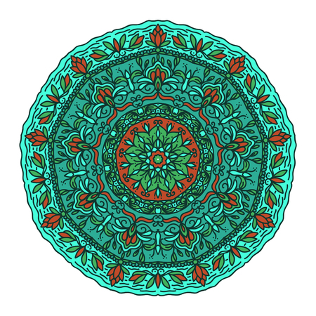 Flower Mandalas. Vintage decorative elements. Oriental pattern illustration. Islam, Arabic, Indian turkish pakistan chinese ottomanのイラスト素材