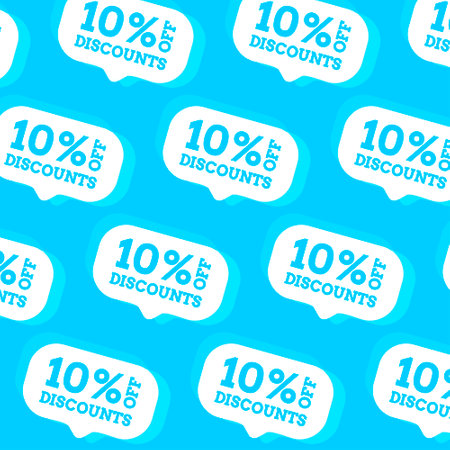Sale 10 percent off badge. Discount banner shape. Modern concept design. Banner with offer badge. Vector illustrationのイラスト素材
