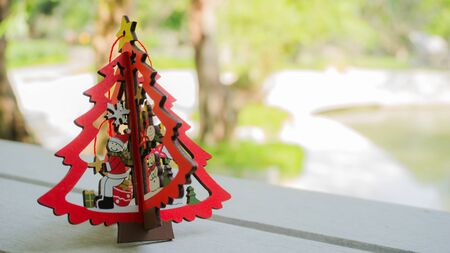 A red christmas tree decorationの写真素材