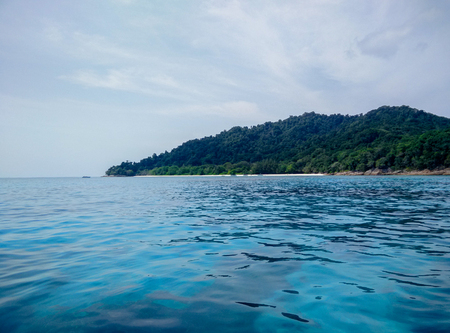 PHANG-NGA, Thailand - Beautiful Andaman turquoise south sea at Tachai Island, located Similan islandの写真素材